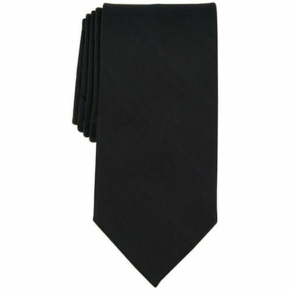 Michael Kors Mens Berfond Plaid Tie Black 14647